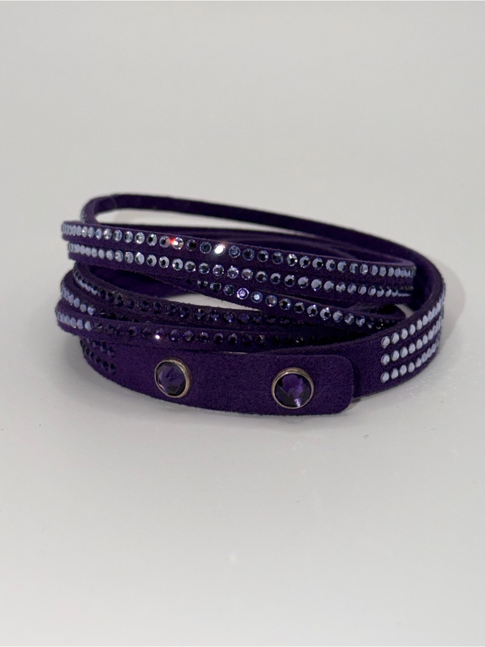 Touchstone Crystal Purple Crystal Wrap Bracelet